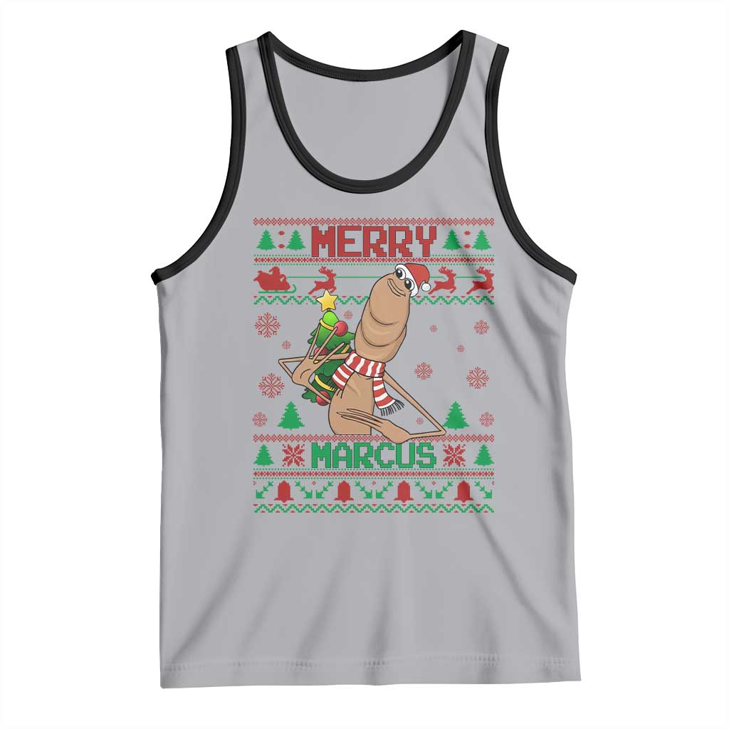 Marcus The Worm Robert Meme Christmas Tank Top Funny Brain Rot Xmas - Wonder Print Shop