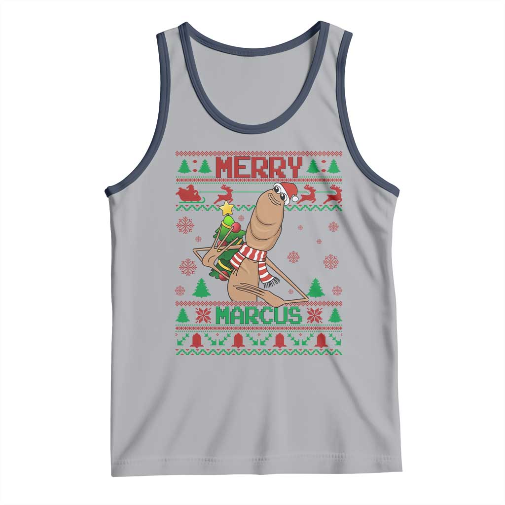 Marcus The Worm Robert Meme Christmas Tank Top Funny Brain Rot Xmas - Wonder Print Shop