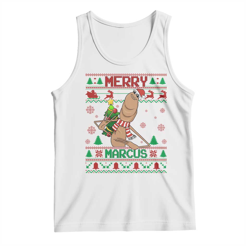 Marcus The Worm Robert Meme Christmas Tank Top Funny Brain Rot Xmas - Wonder Print Shop