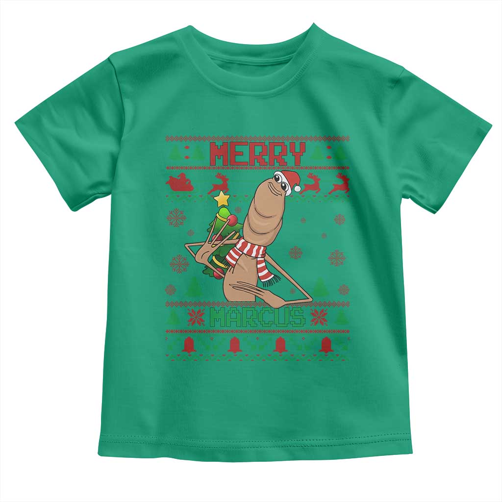 Marcus The Worm Robert Meme Christmas Toddler T Shirt Funny Brain Rot Xmas - Wonder Print Shop