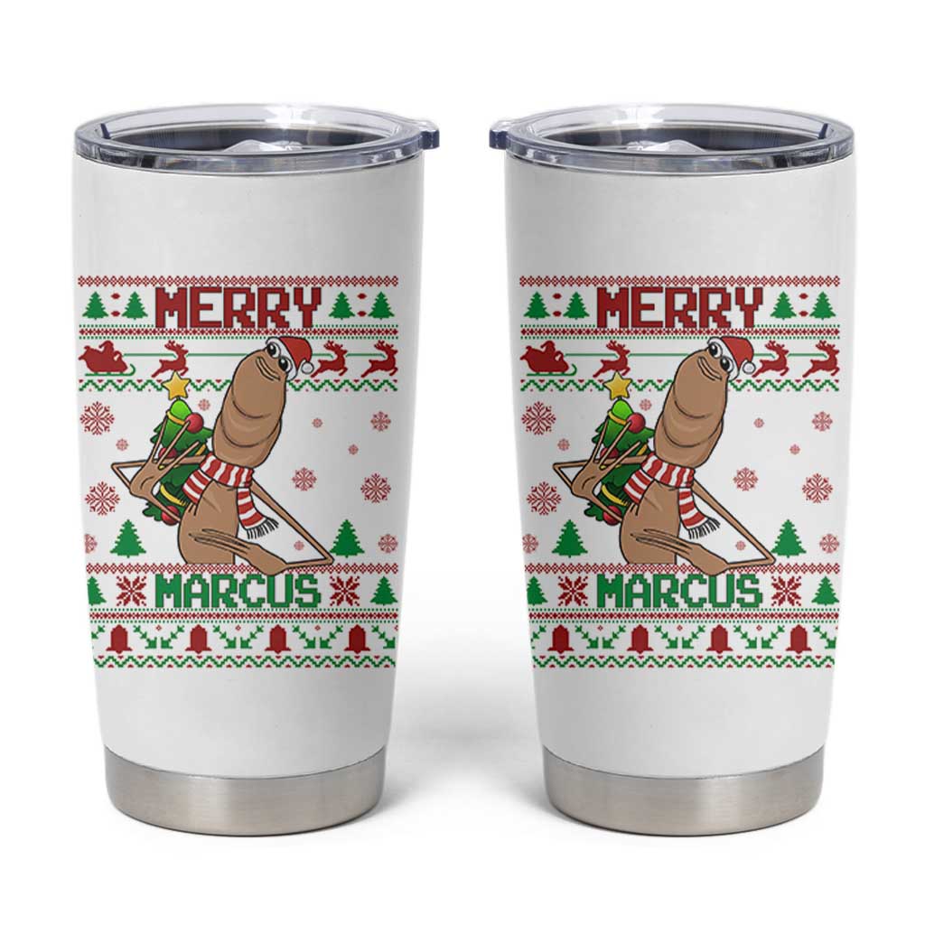 Marcus The Worm Robert Meme Christmas Tumbler Cup Funny Brain Rot Xmas - Wonder Print Shop