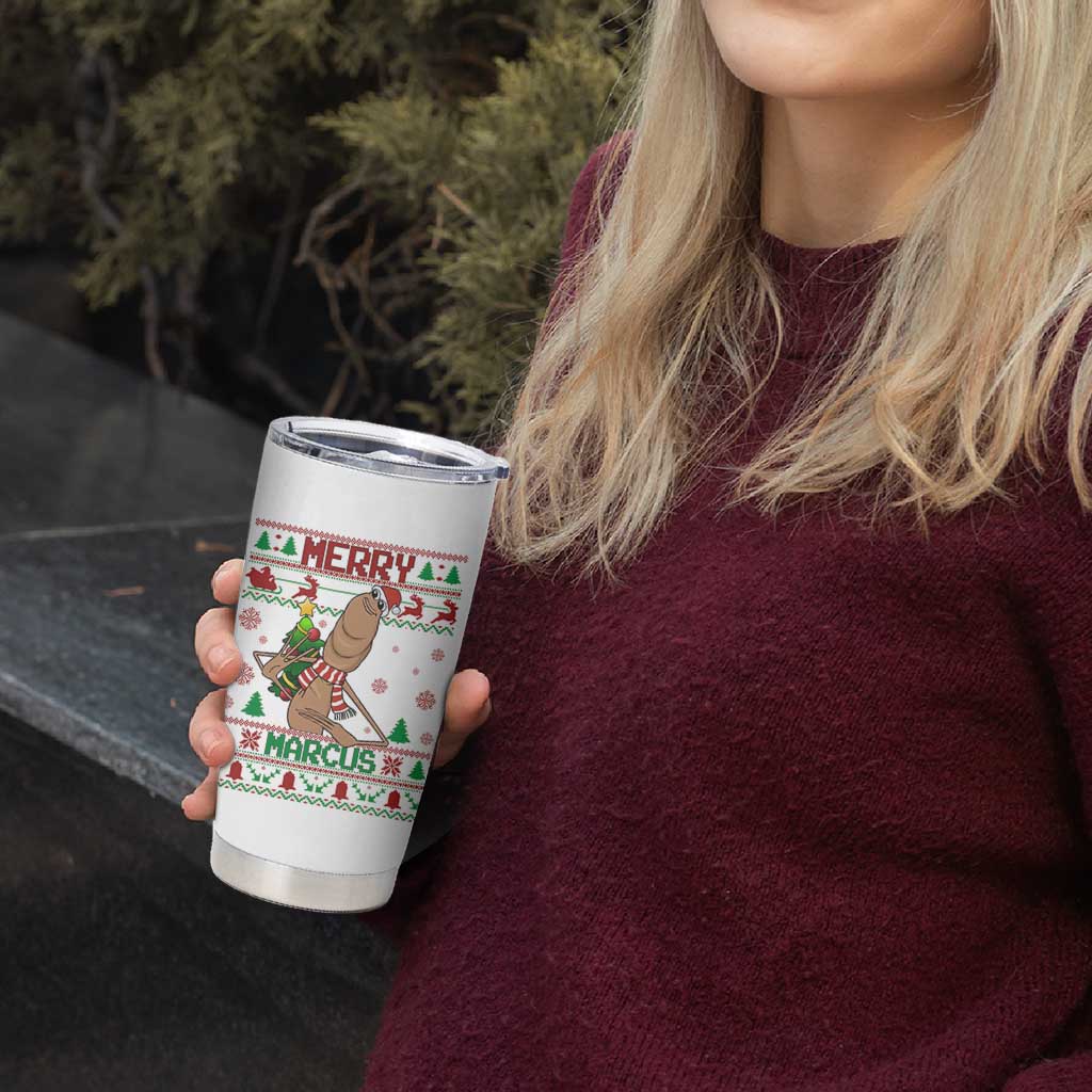 Marcus The Worm Robert Meme Christmas Tumbler Cup Funny Brain Rot Xmas - Wonder Print Shop