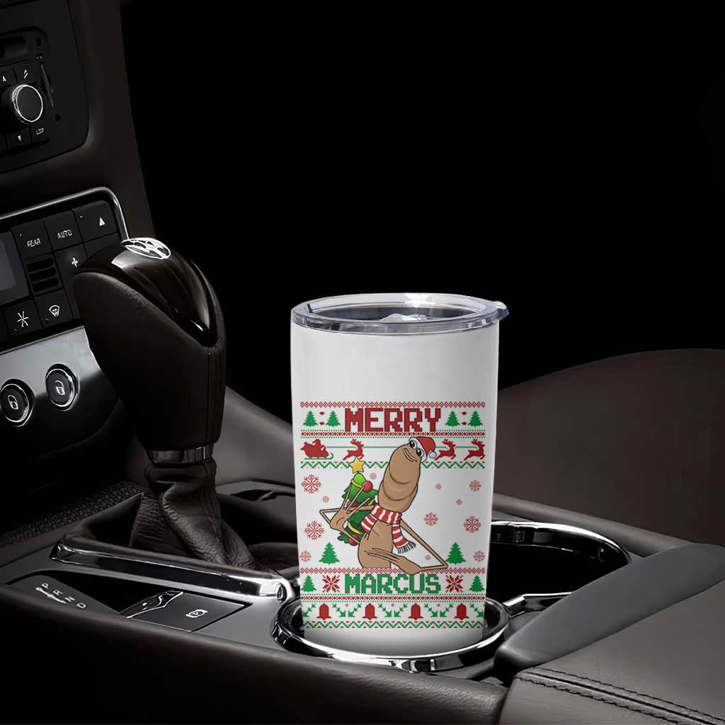 Marcus The Worm Robert Meme Christmas Tumbler Cup Funny Brain Rot Xmas - Wonder Print Shop
