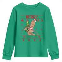 Marcus The Worm Robert Meme Christmas Youth Sweatshirt Funny Brain Rot Xmas - Wonder Print Shop