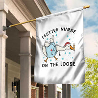 Funny Goose Nurse Christmas Garden Flag Festive Nurses On The Loose - Wonder Print Shop