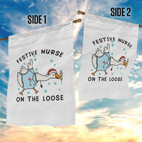 Funny Goose Nurse Christmas Garden Flag Festive Nurses On The Loose - Wonder Print Shop