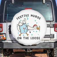Funny Goose Nurse Christmas Spare Tire Cover Festive Nurses On The Loose - Wonder Print Shop