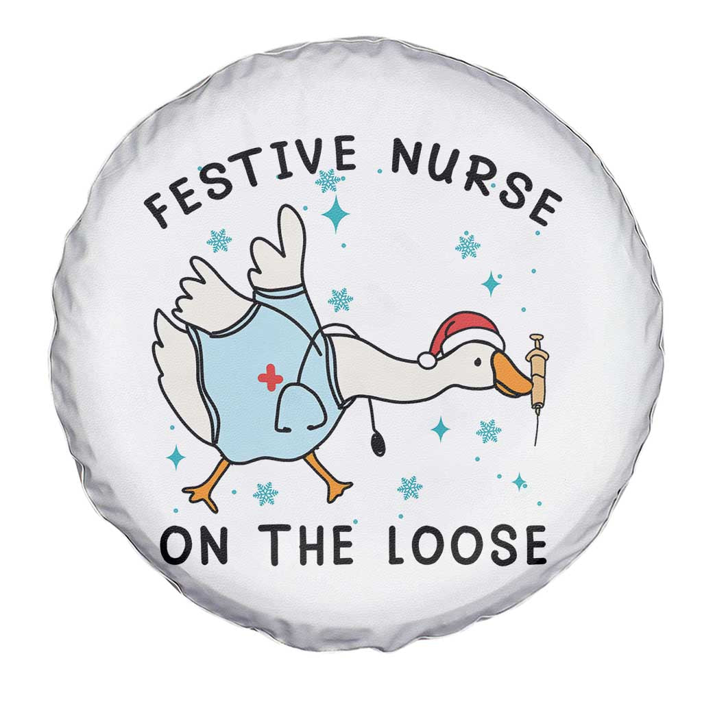Funny Goose Nurse Christmas Spare Tire Cover Festive Nurses On The Loose - Wonder Print Shop