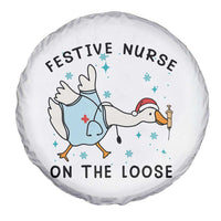 Funny Goose Nurse Christmas Spare Tire Cover Festive Nurses On The Loose - Wonder Print Shop