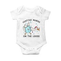 Funny Goose Nurse Christmas Baby Onesie Festive Nurses On The Loose - Wonder Print Shop