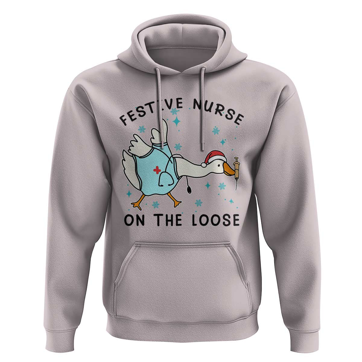 Funny Goose Nurse Christmas Hoodie Festive Nurses On The Loose - Wonder Print Shop
