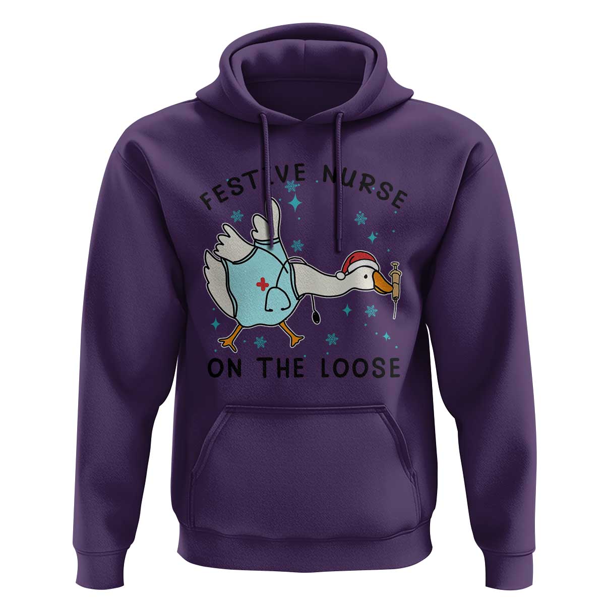 Funny Goose Nurse Christmas Hoodie Festive Nurses On The Loose - Wonder Print Shop