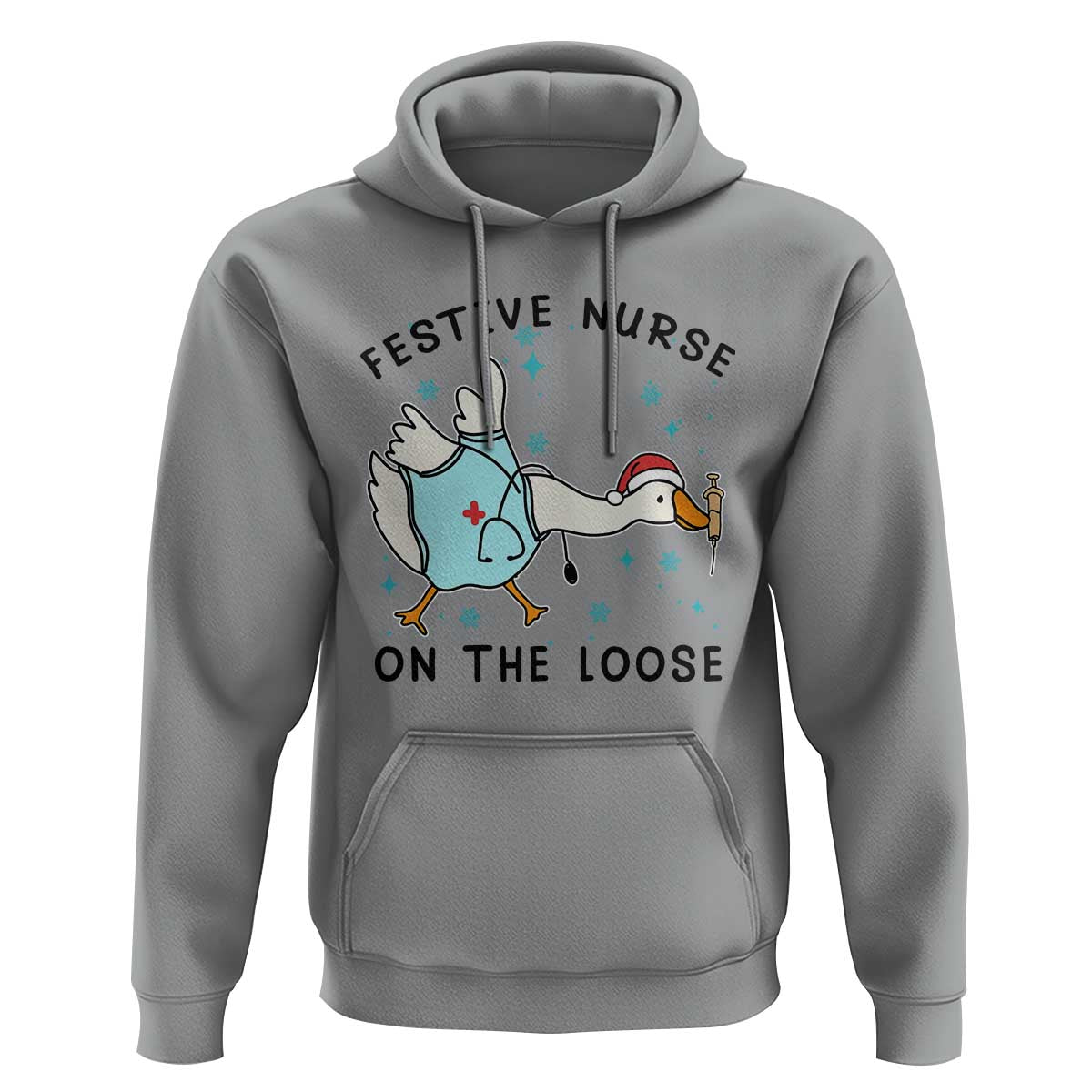 Funny Goose Nurse Christmas Hoodie Festive Nurses On The Loose - Wonder Print Shop