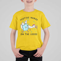 Funny Goose Nurse Christmas T Shirt For Kid Festive Nurses On The Loose - Wonder Print Shop