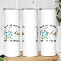 Funny Goose Nurse Christmas Skinny Tumbler Festive Nurses On The Loose - Wonder Print Shop