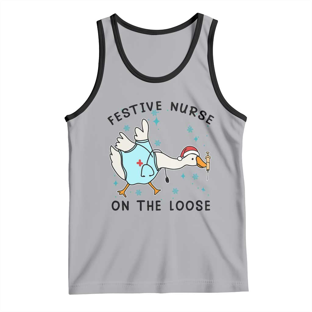 Funny Goose Nurse Christmas Tank Top Festive Nurses On The Loose - Wonder Print Shop