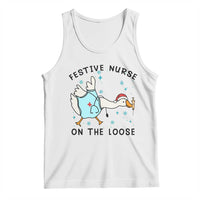 Funny Goose Nurse Christmas Tank Top Festive Nurses On The Loose - Wonder Print Shop