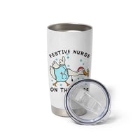 Funny Goose Nurse Christmas Tumbler Cup Festive Nurses On The Loose - Wonder Print Shop