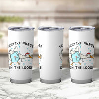 Funny Goose Nurse Christmas Tumbler Cup Festive Nurses On The Loose - Wonder Print Shop
