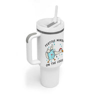 Funny Goose Nurse Christmas Tumbler With Handle Festive Nurses On The Loose - Wonder Print Shop