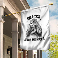 Funny Groundhog Eating Pizza Garden Flag Snacks Make Me Nicer