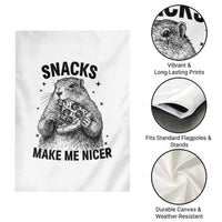 Funny Groundhog Eating Pizza Garden Flag Snacks Make Me Nicer