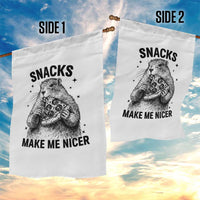 Funny Groundhog Eating Pizza Garden Flag Snacks Make Me Nicer