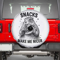 Funny Groundhog Eating Pizza Spare Tire Cover Snacks Make Me Nicer