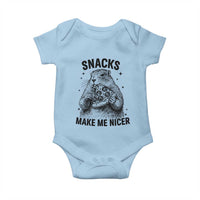 Funny Groundhog Eating Pizza Baby Onesie Snacks Make Me Nicer