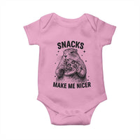 Funny Groundhog Eating Pizza Baby Onesie Snacks Make Me Nicer