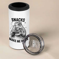 Funny Groundhog Eating Pizza 4 in 1 Can Cooler Tumbler Snacks Make Me Nicer