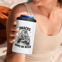 Funny Groundhog Eating Pizza 4 in 1 Can Cooler Tumbler Snacks Make Me Nicer