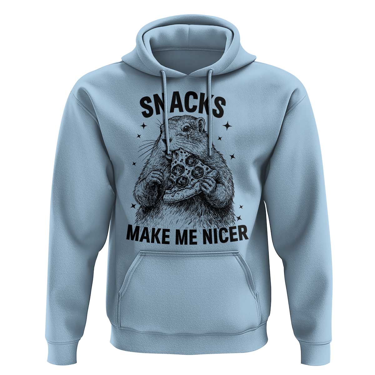Funny Groundhog Eating Pizza Hoodie Snacks Make Me Nicer