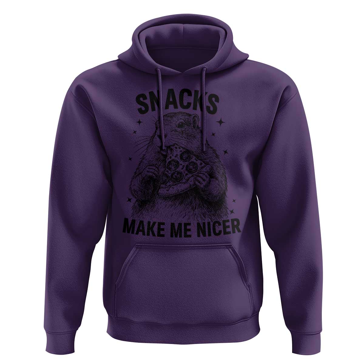 Funny Groundhog Eating Pizza Hoodie Snacks Make Me Nicer