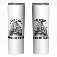 Funny Groundhog Eating Pizza Skinny Tumbler Snacks Make Me Nicer
