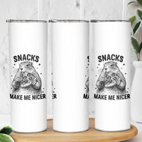 Funny Groundhog Eating Pizza Skinny Tumbler Snacks Make Me Nicer