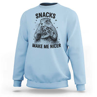 Funny Groundhog Eating Pizza Sweatshirt Snacks Make Me Nicer