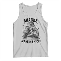 Funny Groundhog Eating Pizza Tank Top Snacks Make Me Nicer