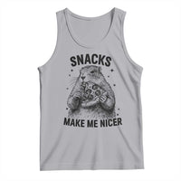 Funny Groundhog Eating Pizza Tank Top Snacks Make Me Nicer