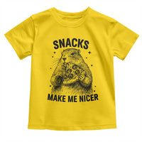 Funny Groundhog Eating Pizza Toddler T Shirt Snacks Make Me Nicer