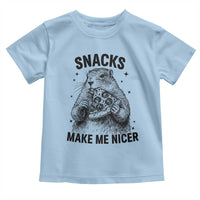 Funny Groundhog Eating Pizza Toddler T Shirt Snacks Make Me Nicer