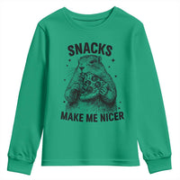 Funny Groundhog Eating Pizza Youth Sweatshirt Snacks Make Me Nicer