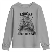 Funny Groundhog Eating Pizza Youth Sweatshirt Snacks Make Me Nicer