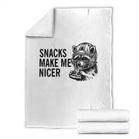 Funny Raccoon Eating Pizza Throw Blanket Snacks Make Me Nicer