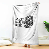 Funny Raccoon Eating Pizza Throw Blanket Snacks Make Me Nicer