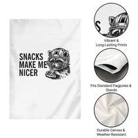 Funny Raccoon Eating Pizza Garden Flag Snacks Make Me Nicer