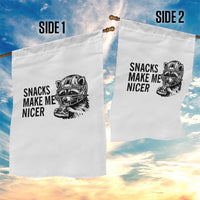 Funny Raccoon Eating Pizza Garden Flag Snacks Make Me Nicer