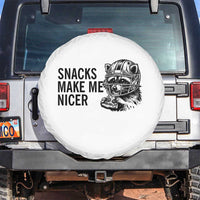 Funny Raccoon Eating Pizza Spare Tire Cover Snacks Make Me Nicer