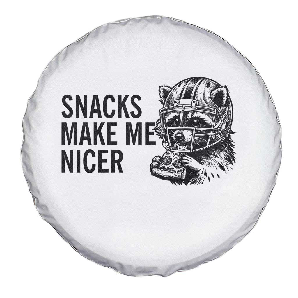 Funny Raccoon Eating Pizza Spare Tire Cover Snacks Make Me Nicer