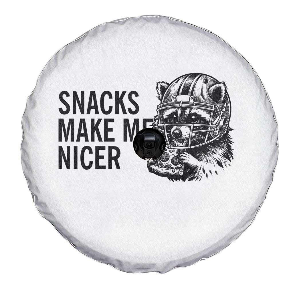 Funny Raccoon Eating Pizza Spare Tire Cover Snacks Make Me Nicer
